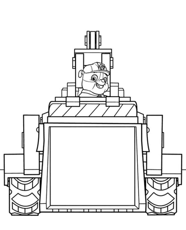 Online coloring book: Rubble in his car coloring page